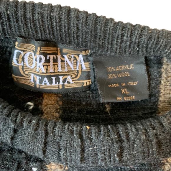 90s Vintage COOGI-STYLE Sweater Vertical Knit Design Made in Italy Sz XL Unisex - Picture 3 of 5